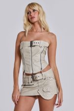 Axel Faux Leather Mini Skirt - Image 7