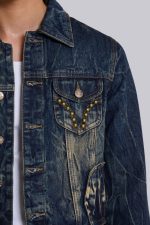 Creased Wash Stud Denim Jacket - Image 7