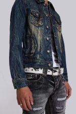 Creased Wash Stud Denim Jacket - Image 8