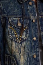 Creased Wash Stud Denim Jacket - Image 9