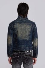 Creased Wash Stud Denim Jacket - Image 5