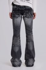 Washed Black Drift Flared Jeans - Image 4