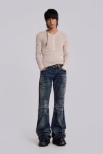 Mid Blue Drift Flared Jeans - Image 3