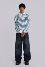 Mid Blue Crash Biker Colossus Jeans - Image 4