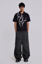 Charcoal Leopard Parachute Pants - Image 3