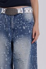 Mid Blue Shredded Colossus Jeans - Image 4