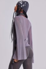 Leila Knit Mesh Wrap Top - Image 2