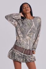 Woodland Camo Waffle Long Sleeve Top - Image 4