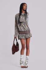 Woodland Camo Puffball Cargo Mini Skirt - Image 7