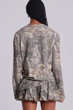 Woodland Camo Waffle Long Sleeve Top - Image 3