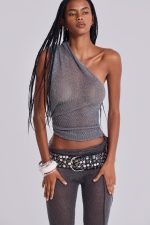 Infinity Multiway Knit Cape in Gunmetal - Image 3