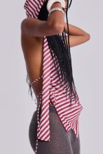 Kandi Hooded Backless Chiffon Top - Image 4
