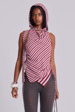 Kandi Hooded Backless Chiffon Top - Image 6