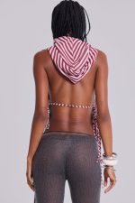 Kandi Hooded Backless Chiffon Top - Image 2