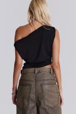 Dare To Drape Top in Black - Image 5