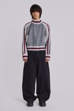 Grey Team 85 Knitted Bomber Jacket - Image 4