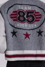 Grey Team 85 Knitted Bomber Jacket - Image 6