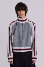 Grey Team 85 Knitted Bomber Jacket