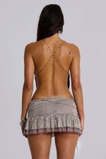 Asteria Backless Cowl Top in Burgundy - Image 2