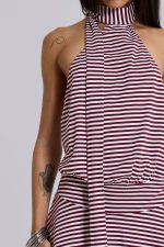 Enya Backless Mini Dress in Burgundy - Image 4