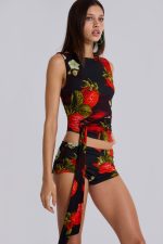 Camarosa Strawberry Wrap Top - Image 3