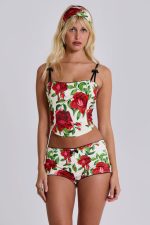 Scarlet Satin Mini Shorts - Image 3