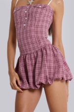Ava Checked Puffball Dress - Image 2