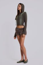 Brown Checked In Rhea Mesh Bloomer Shorts - Image 9