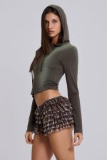 Brown Checked In Rhea Mesh Bloomer Shorts - Image 4