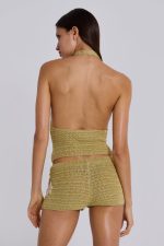 Vine Crochet Mini Shorts With Flower Detail - Image 3