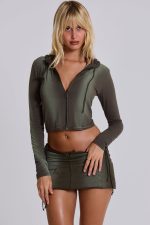 Tacha Zip Through Ombré Crop Hoodie - Image 7