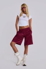 Burgundy Alyx Longline Football Shorts - Image 13