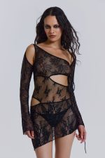 Siren Mini Dress in Black - Image 2