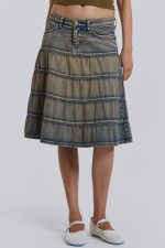 Kutki Denim Midi Skirt - Image 6