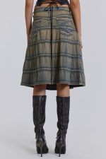 Kutki Denim Midi Skirt - Image 4