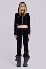 Superset Studded Velour Bootcut Trousers - Image 2