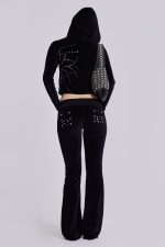 Superset Studded Velour Bootcut Trousers - Image 6