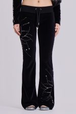 Superset Studded Velour Bootcut Trousers - Image 3