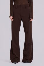 Brown Stacked Bootcut Suit Pants - Image 5