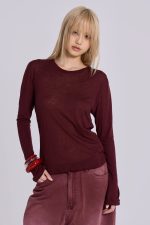 Burgundy Mist Long Sleeve Top - Image 3