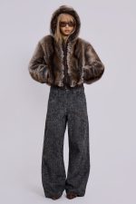 Bear Faux Fur Hooded Jacket - Image 9
