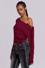 Gaia Slashed Backless Stripe Top - Image 7
