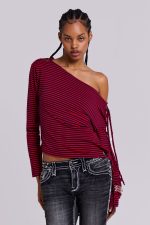 Gaia Slashed Backless Stripe Top - Image 5