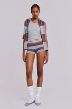 Team 93 Studded Knit Mini Shorts - Image 4