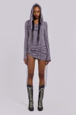Jordyn Hooded Stripe Mini Dress - Image 4