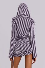 Jordyn Hooded Stripe Mini Dress - Image 5