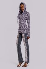 Jordyn Hooded Stripe Mini Dress - Image 11