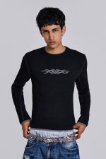 Black Tattoo Applique Tee - Image 7