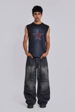 Washed Black Crash Biker Colossus Jeans - Image 2