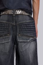Washed Black Crash Biker Colossus Jeans - Image 4